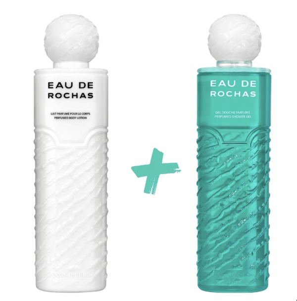 Eau de Rochas-(Lait+Gel douche) pour le Corps-500mlX2