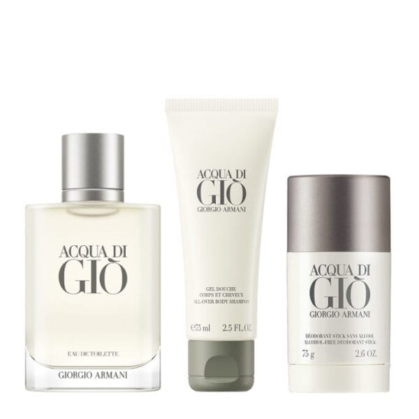 Coffret Acqua di giò-Eau de Toilette100ml+Stick75gr +Aprés-Rasage 75ml